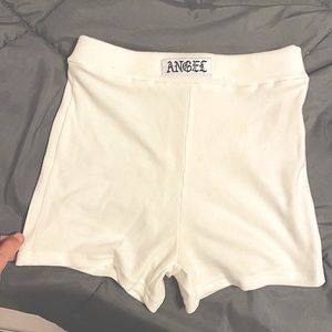 White angel biker shorts